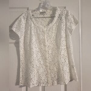 Van Heusen Studio White Lace Blouse
